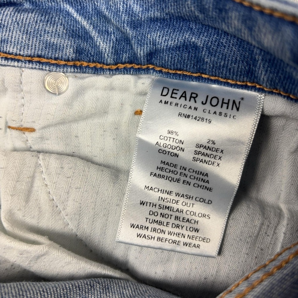 Dear John Jeans Womens 29 Blue Light Wash High Rise Straight Distressed Denim - Picture 13 of 14